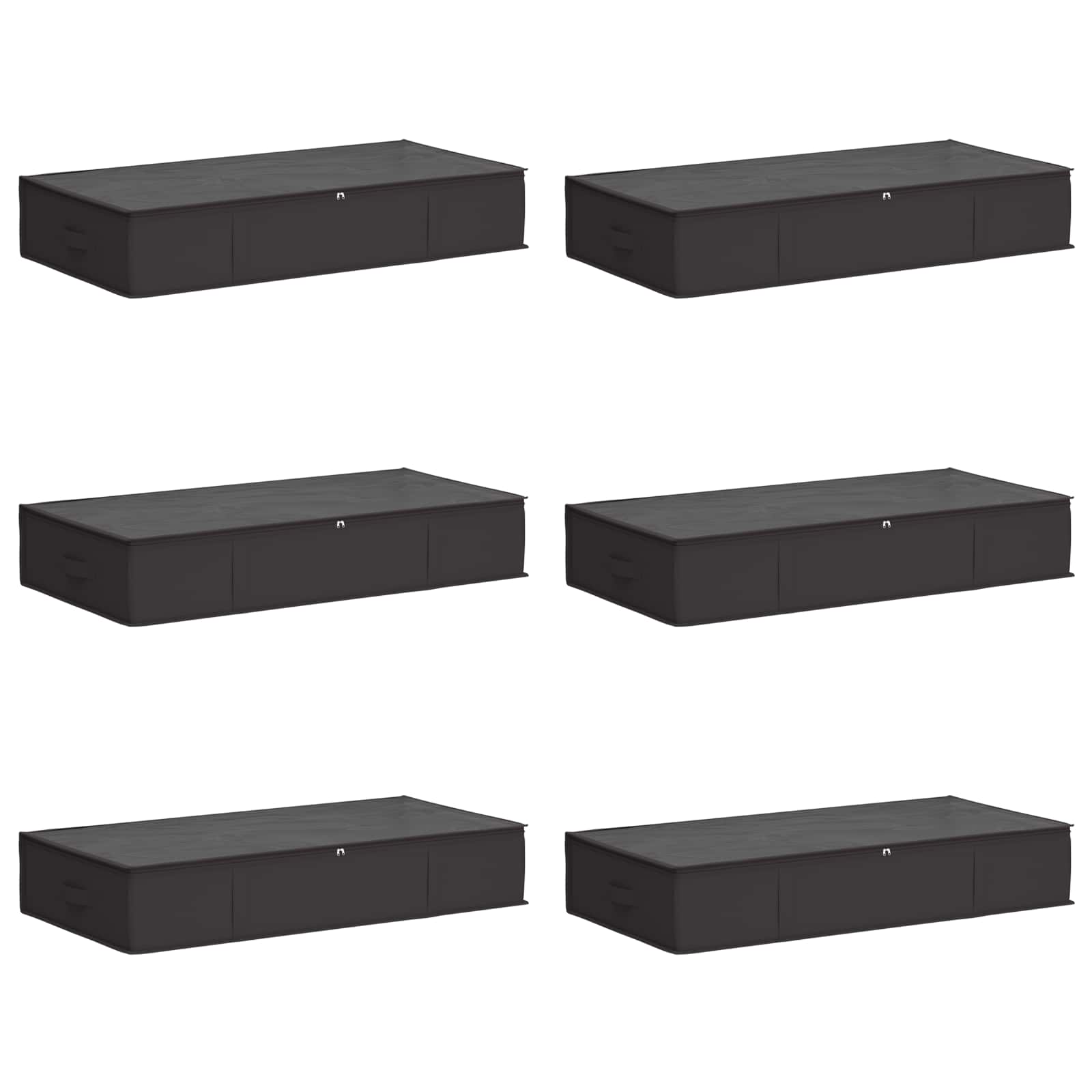 Opbergdoos met transparant bovenraam 6 pcs Antracietkleurig