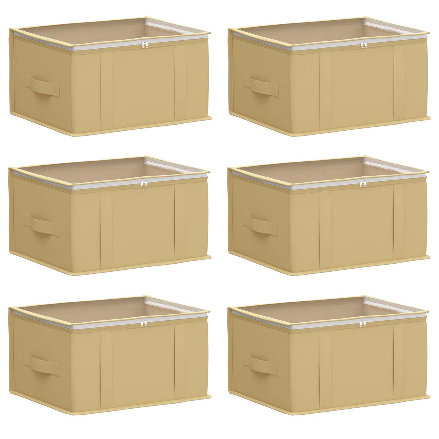 Opbergdoos met transparant bovenraam 6 pcs Crèmekleurig