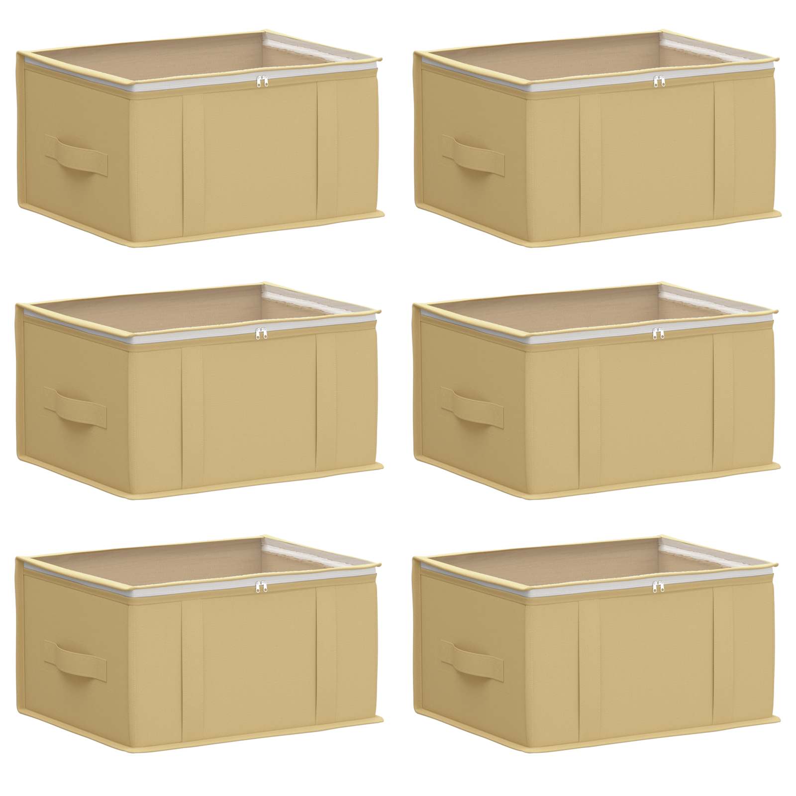 Opbergdoos met transparant bovenraam 6 pcs Crèmekleurig