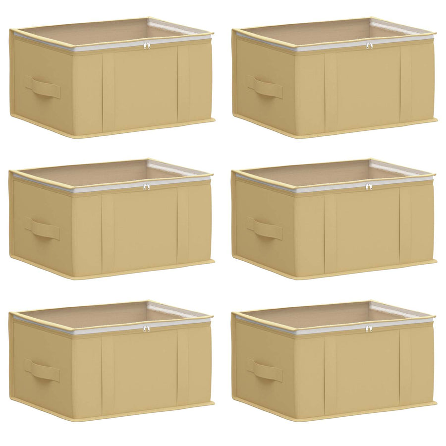 Opbergdoos met transparant bovenraam 6 pcs Crèmekleurig