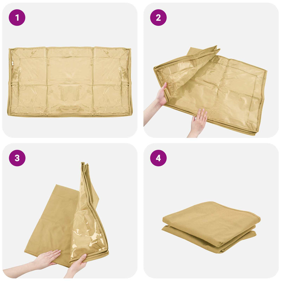 Opbergdoos met transparant bovenraam Crèmekleurig Nonwoven stof