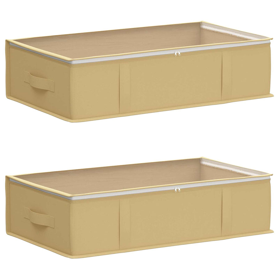 Opbergdoos met transparant bovenraam 2 pcs Crèmekleurig