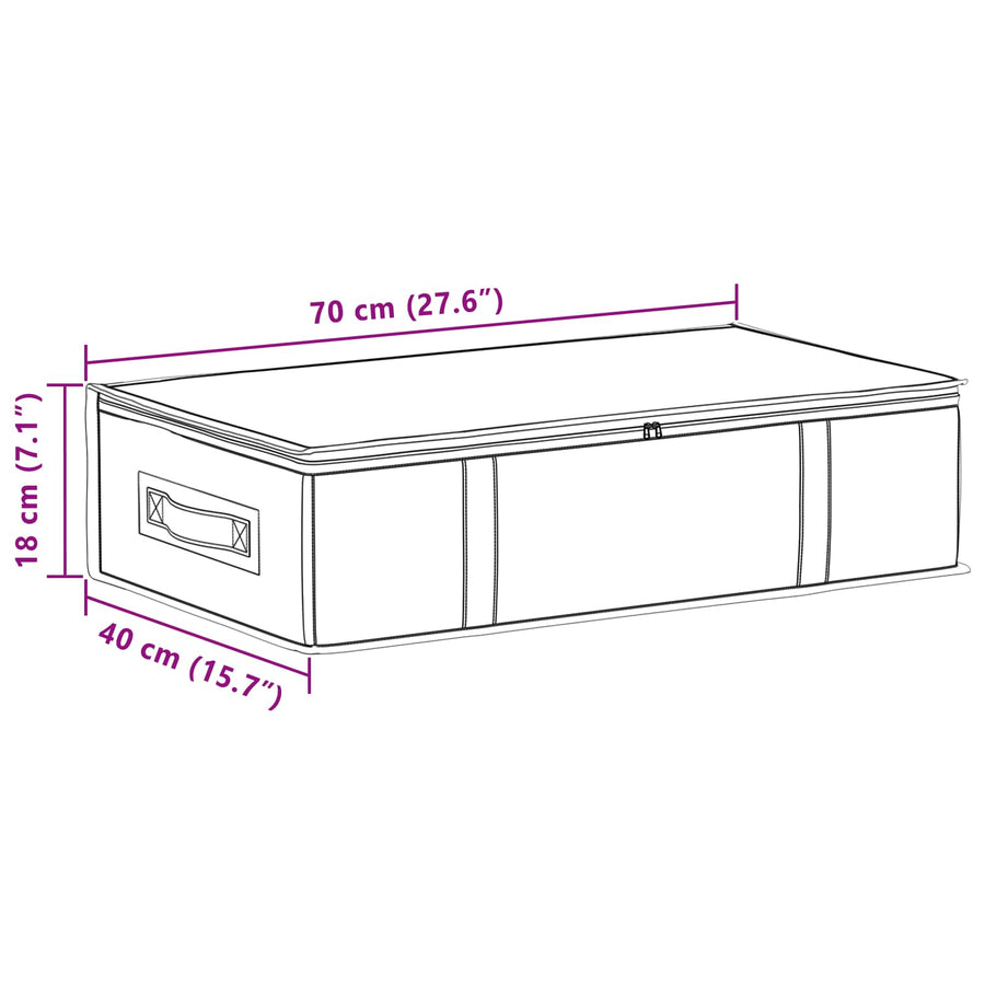 Opbergdoos met transparant bovenraam 2 pcs Crèmekleurig