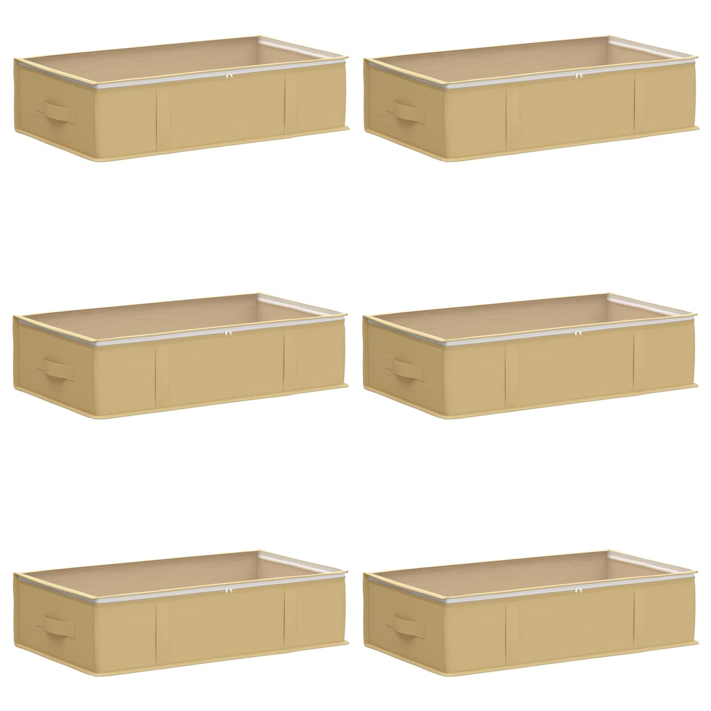Opbergdoos met transparant bovenraam 6 pcs Crèmekleurig