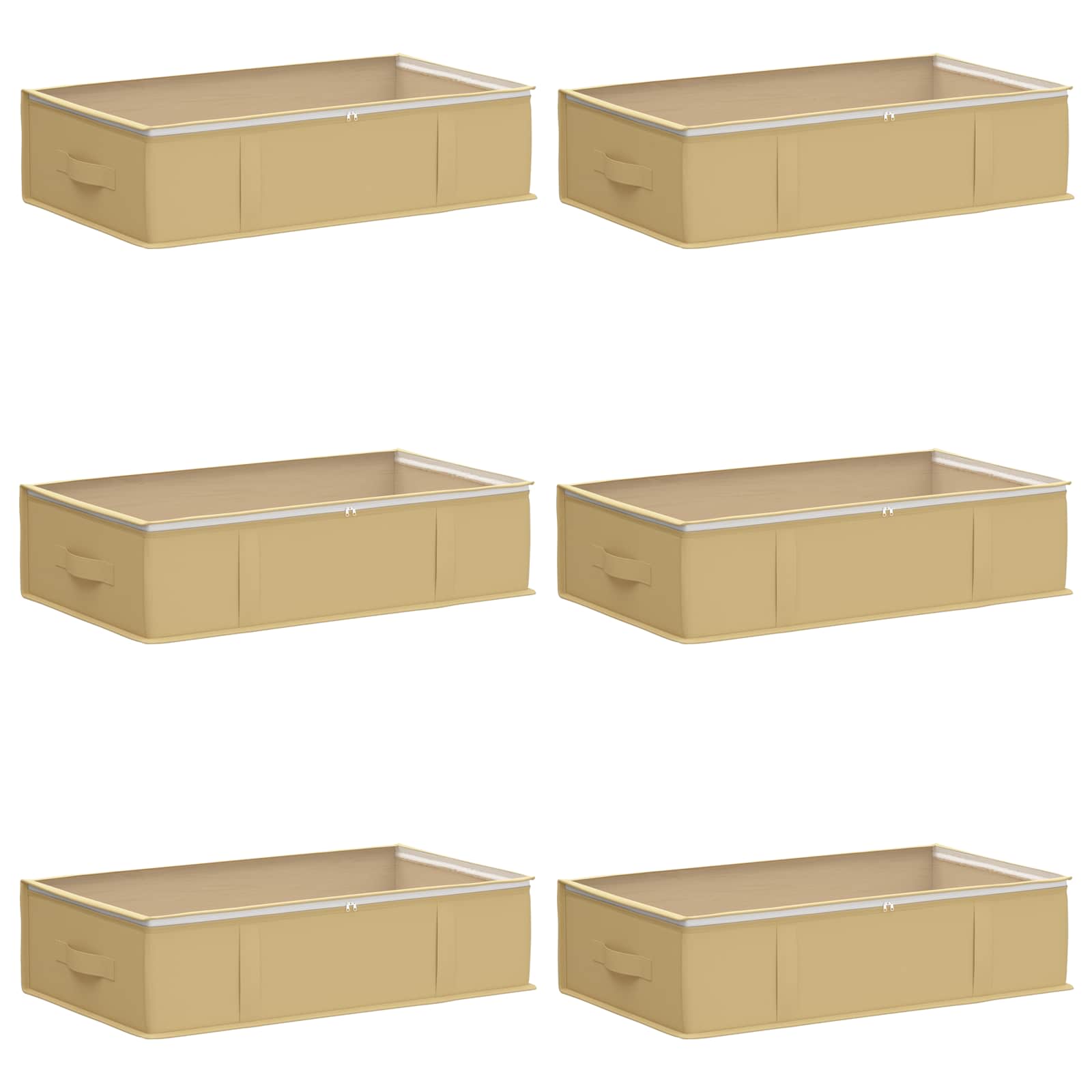 Opbergdoos met transparant bovenraam 6 pcs Crèmekleurig