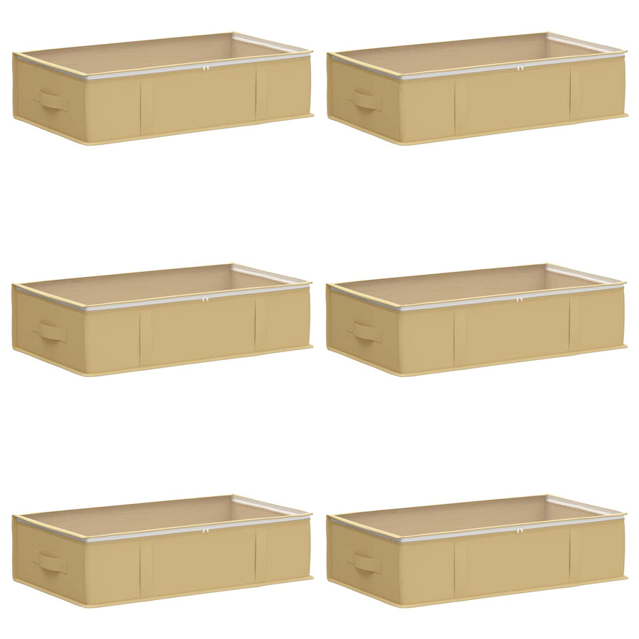 Opbergdoos met transparant bovenraam 6 pcs Crèmekleurig