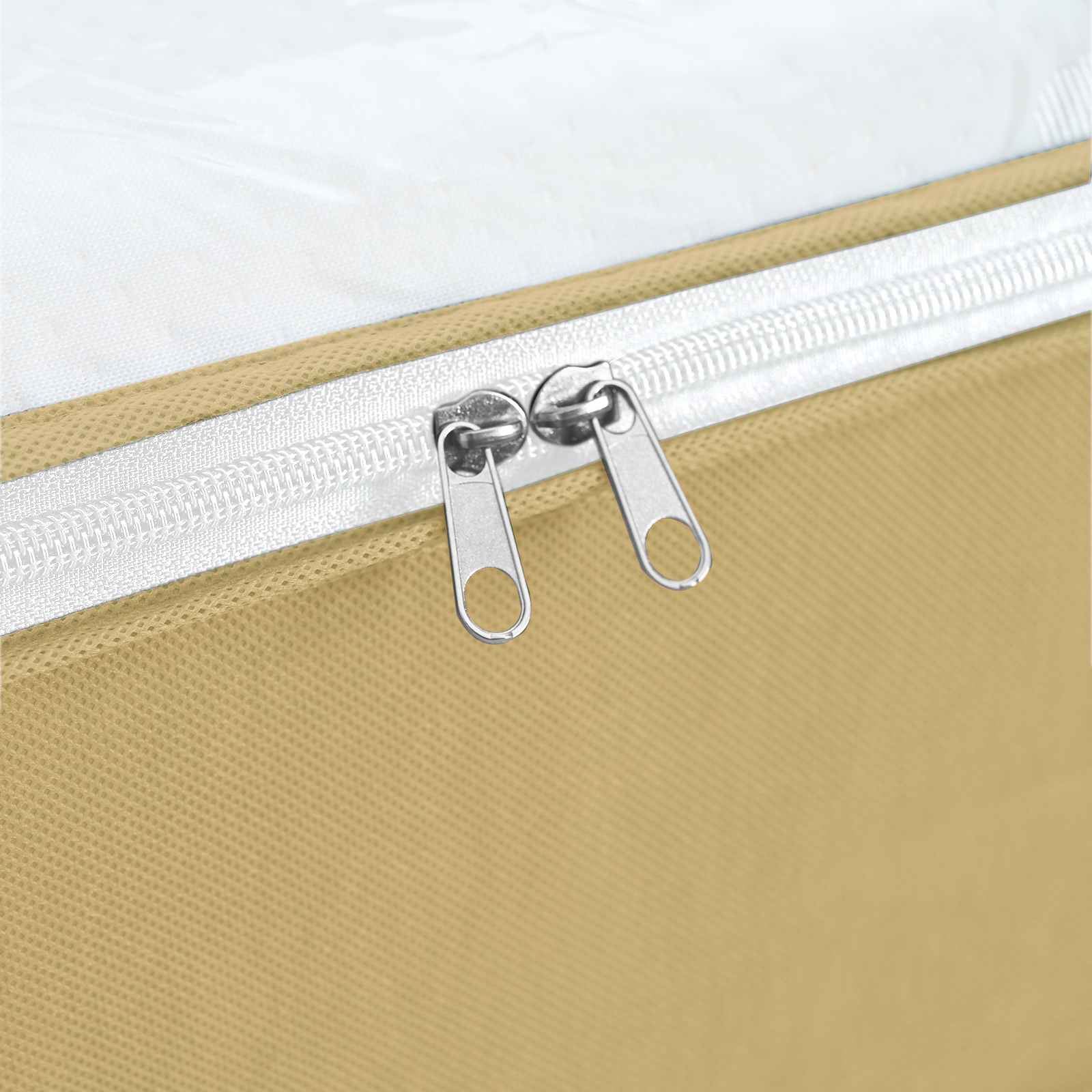Opbergdoos met transparant bovenraam 2 pcs Crèmekleurig