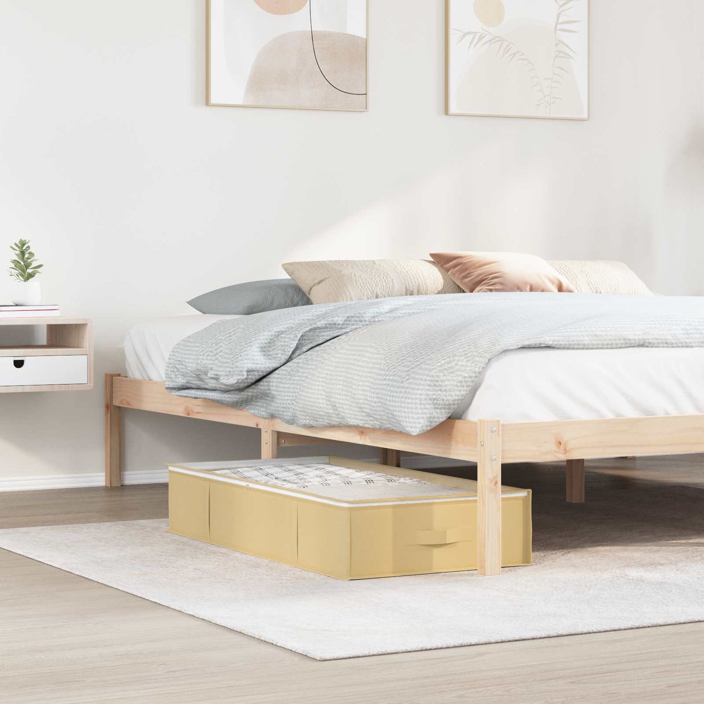Opbergdoos met transparant bovenraam 2 pcs Crèmekleurig