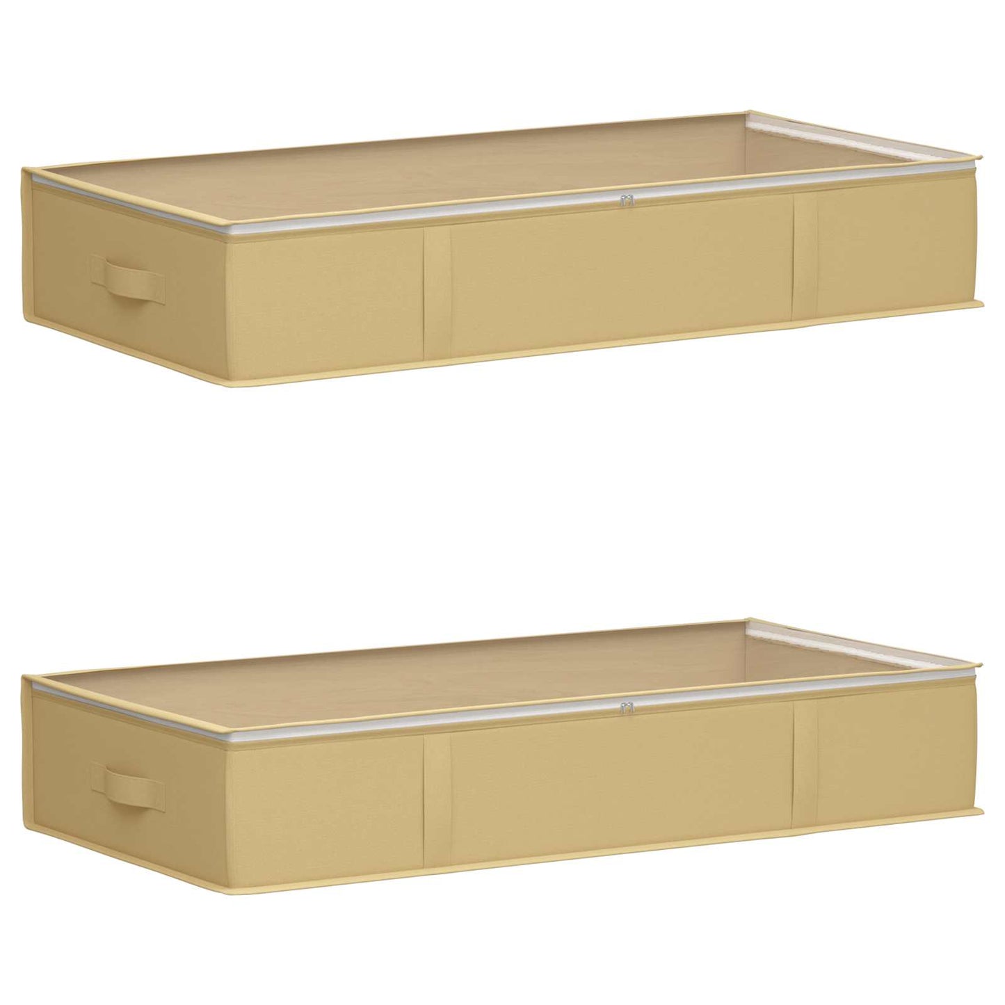 Opbergdoos met transparant bovenraam 2 pcs Crèmekleurig