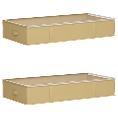 Opbergdoos met transparant bovenraam 2 pcs Crèmekleurig