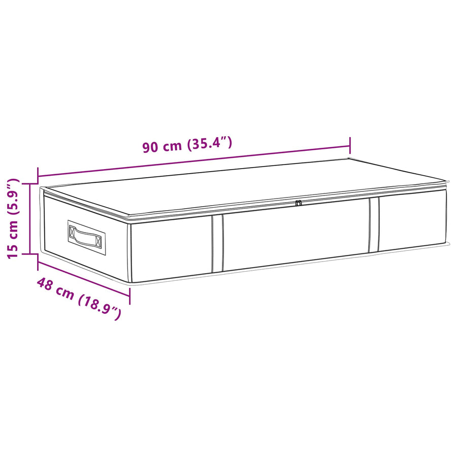Opbergdoos met transparant bovenraam 2 pcs Crèmekleurig