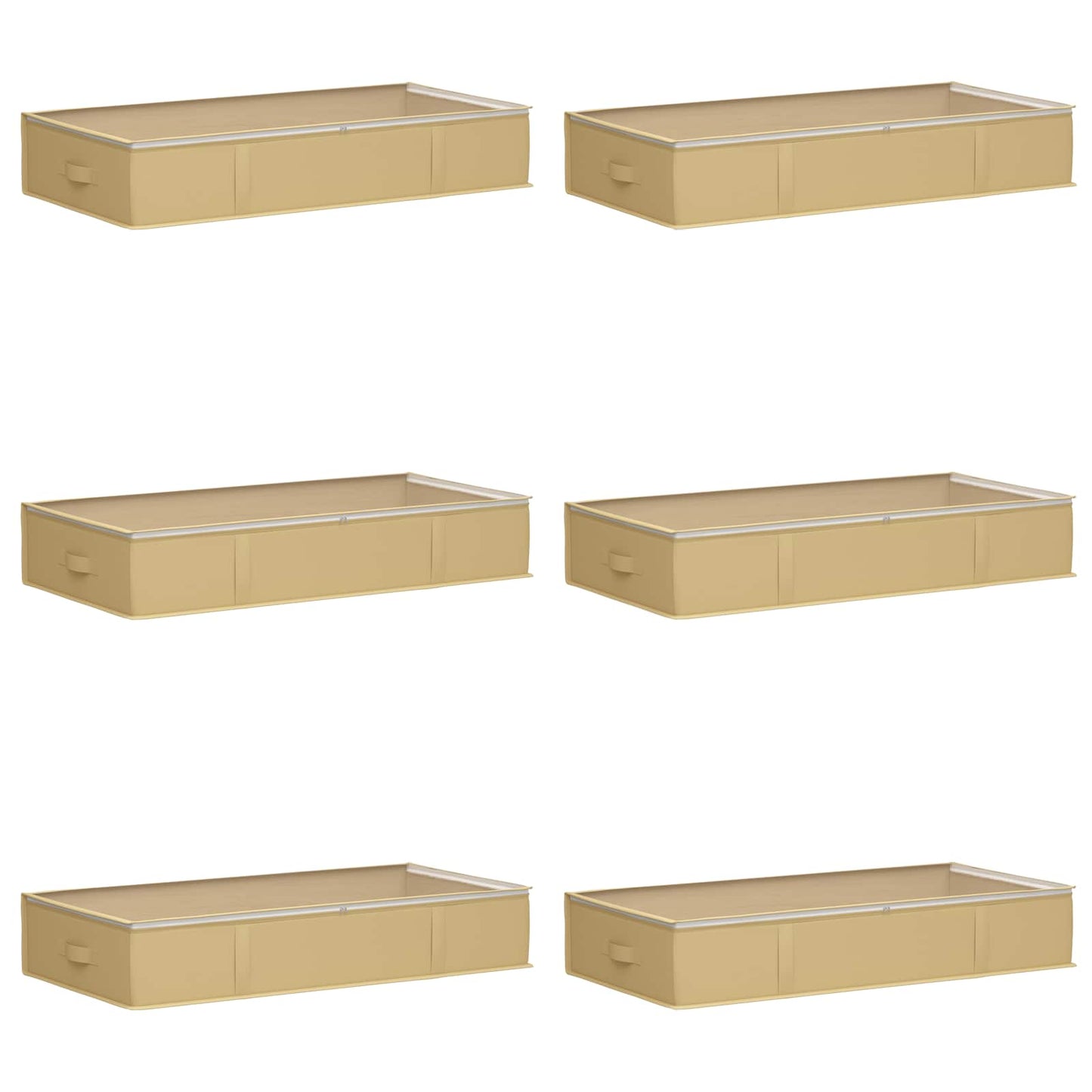 Opbergdoos met transparant bovenraam 6 pcs Crèmekleurig