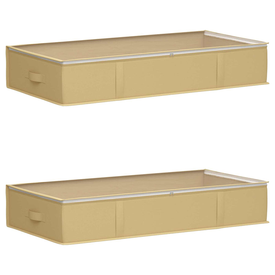 Opbergdoos met transparant bovenraam 2 pcs Crèmekleurig