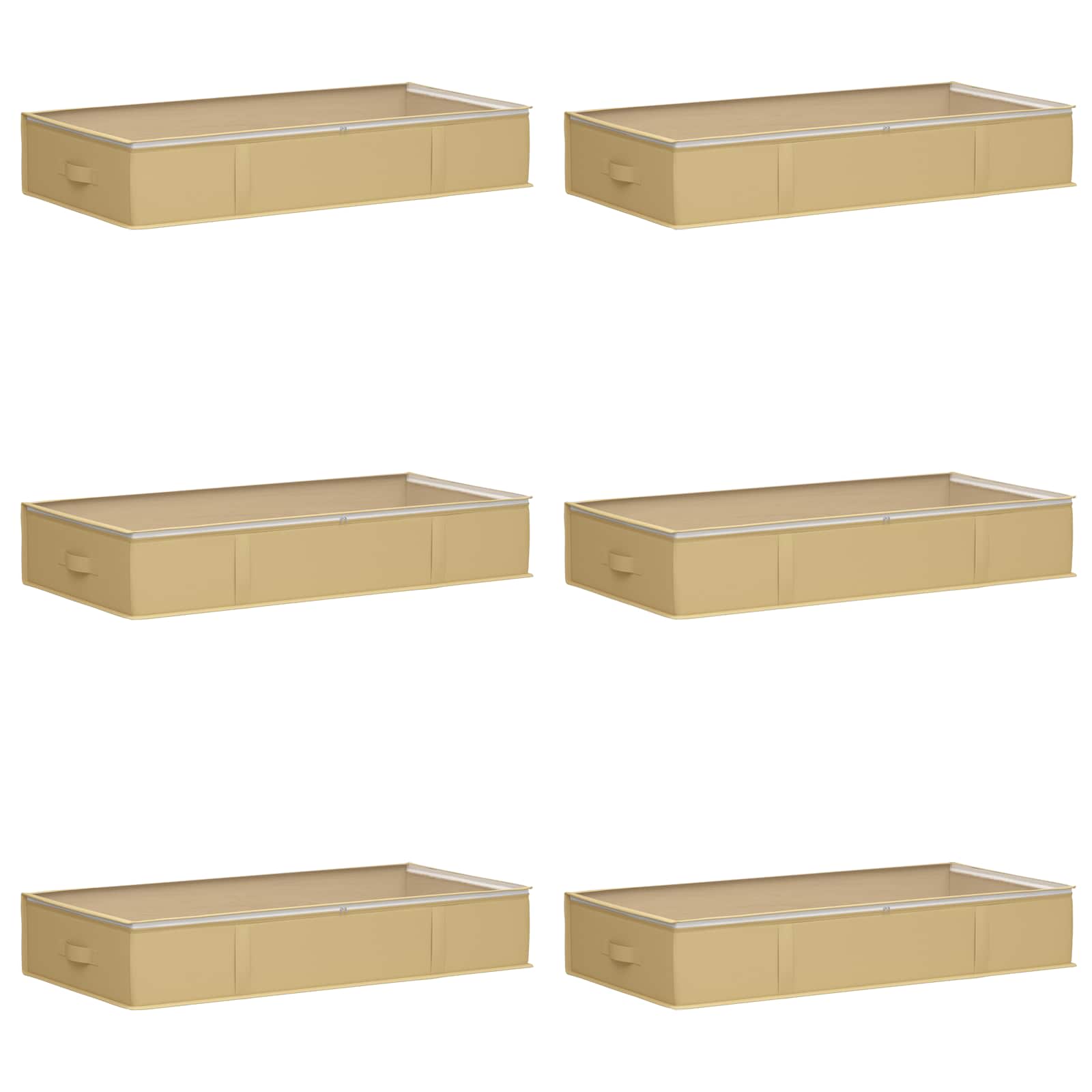Opbergdoos met transparant bovenraam 6 pcs Crèmekleurig