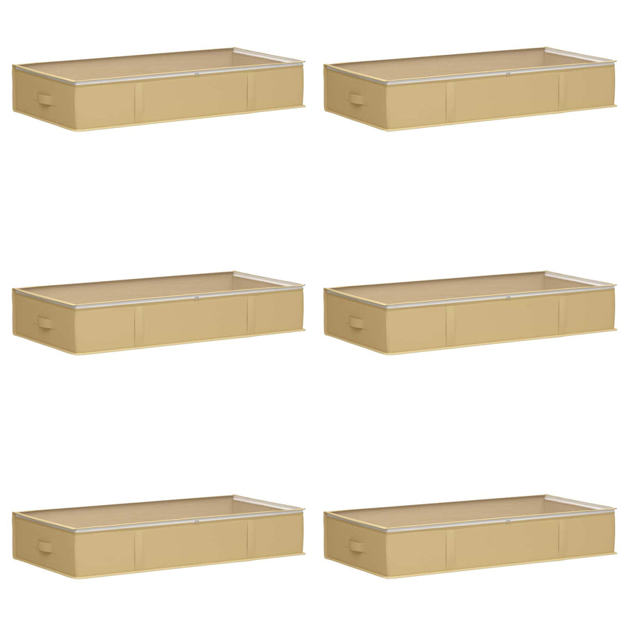 Opbergdoos met transparant bovenraam 6 pcs Crèmekleurig