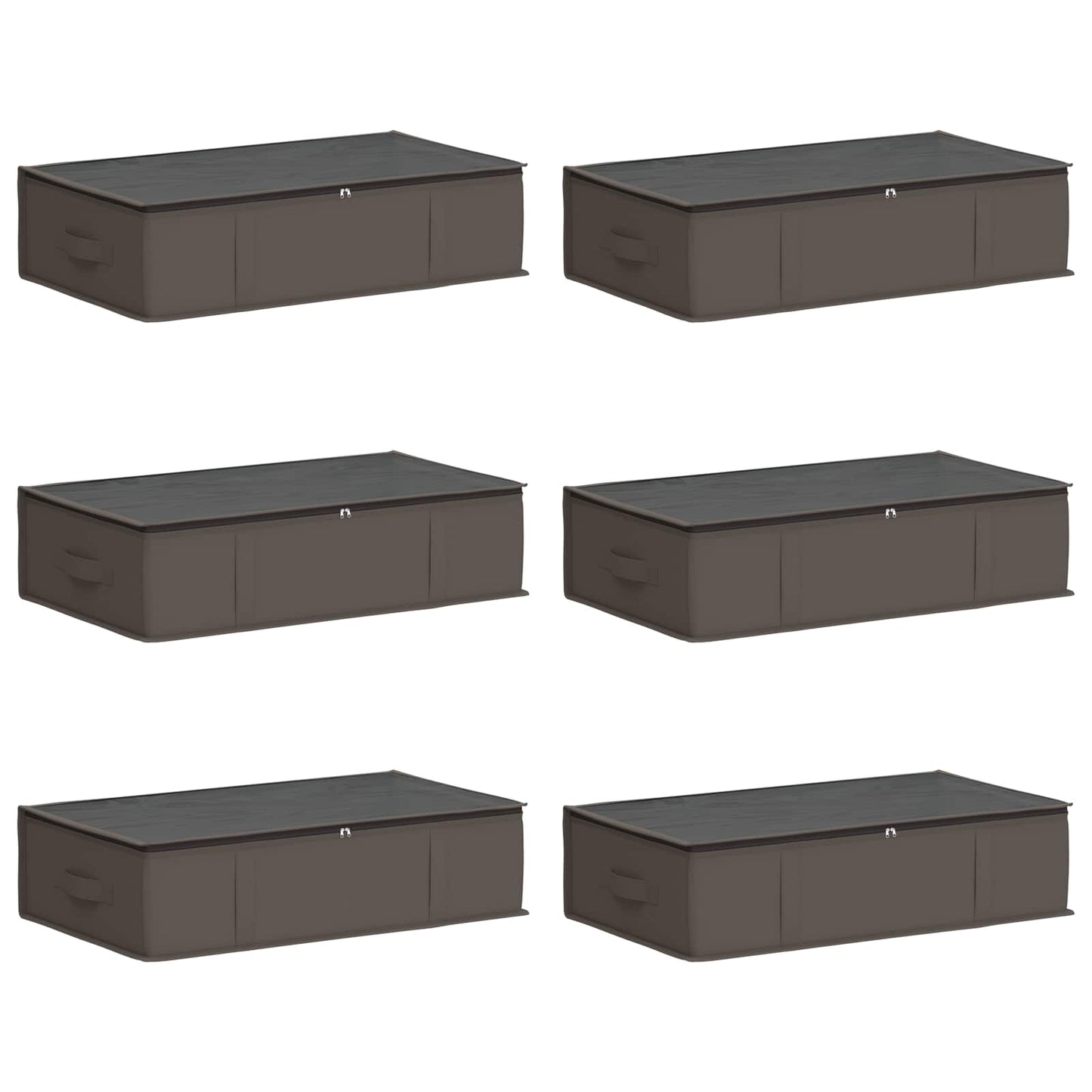 Opbergdoos met transparant bovenraam 6 pcs Grijs Nonwoven stof