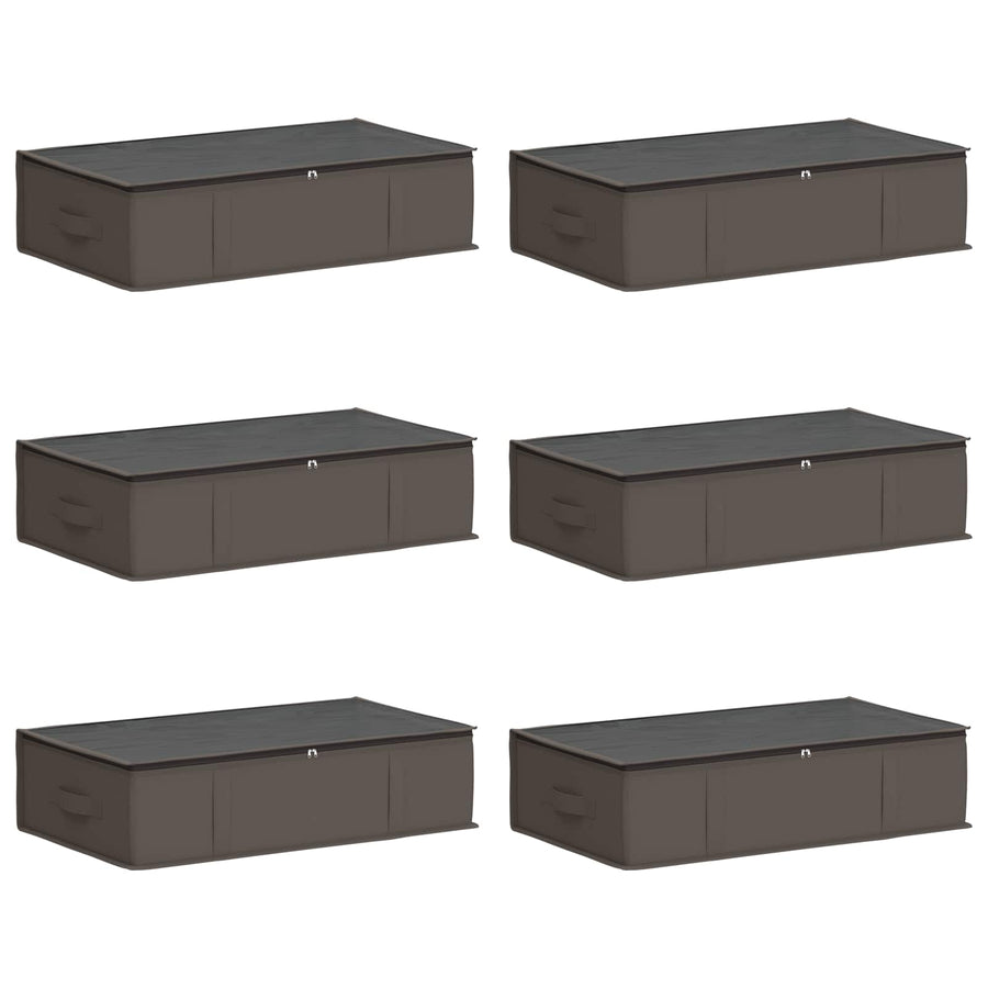 Opbergdoos met transparant bovenraam 6 pcs Grijs Nonwoven stof