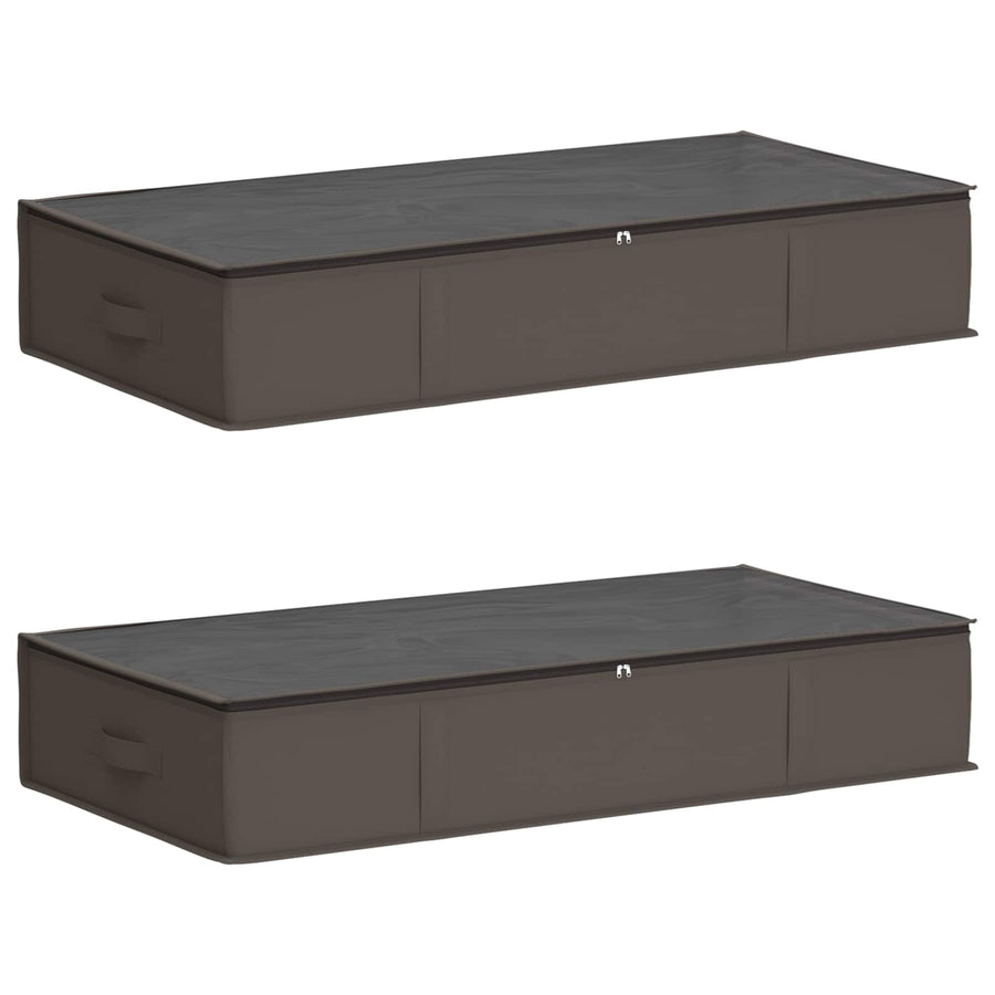 Opbergdoos met transparant bovenraam 2 pcs Grijs Nonwoven stof