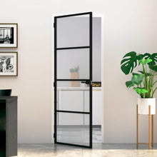 Aluminium 76 x 201,5 cm Zwart en gegolfd 3 horizontale stangen