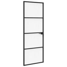 Aluminium 76 x 201,5 cm Zwart en gegolfd 3 horizontale stangen