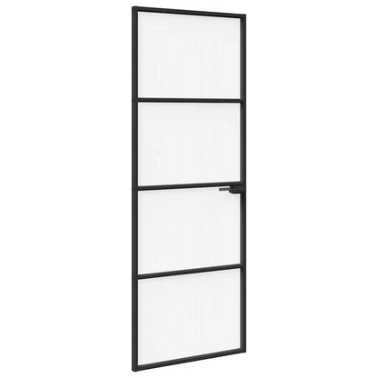 Aluminium 76 x 201,5 cm Zwart en gegolfd 3 horizontale stangen