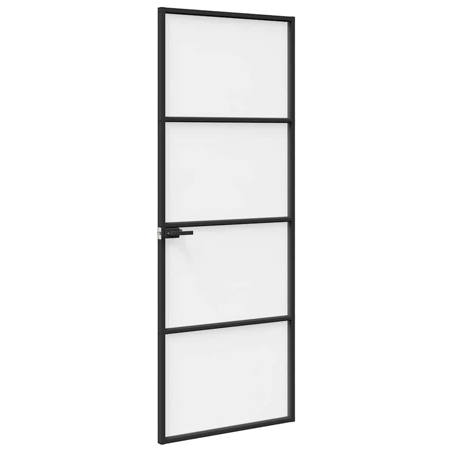 Aluminium 76 x 201,5 cm Zwart en gegolfd 3 horizontale stangen