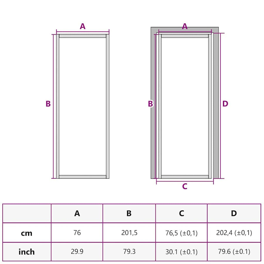 Aluminium 76 x 201,5 cm Zwart en gegolfd 3 horizontale stangen