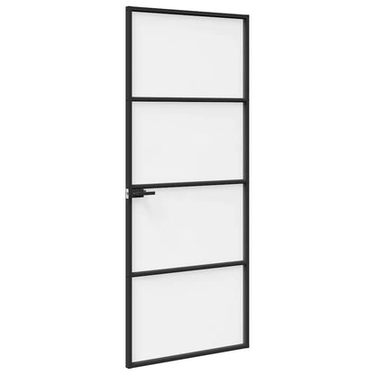 Aluminium 83 x 201,5 cm Zwart en gegolfd 3 horizontale stangen