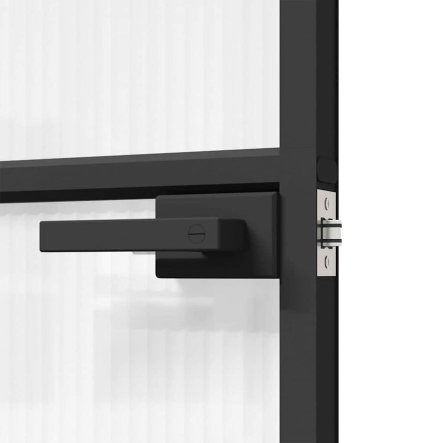 Aluminium 102,5 x 201,5 cm Zwart en gegolfd 3 horizontale stangen