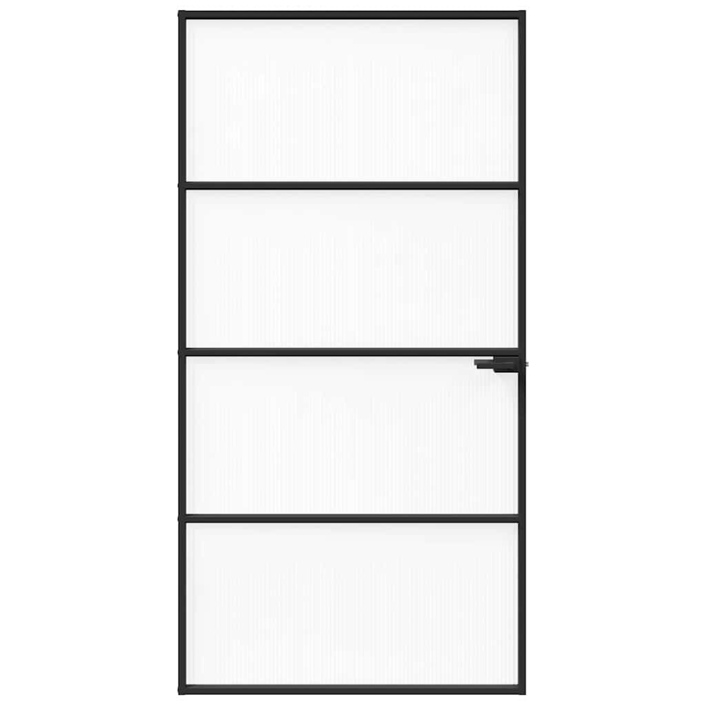 Aluminium 102,5 x 201,5 cm Zwart en gegolfd 3 horizontale stangen