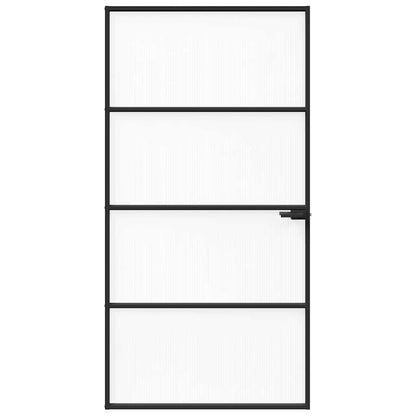 Aluminium 102,5 x 201,5 cm Zwart en gegolfd 3 horizontale stangen