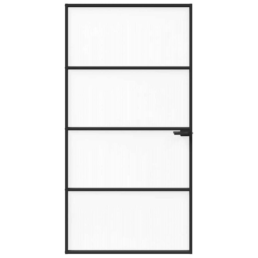 Aluminium 102,5 x 201,5 cm Zwart en gegolfd 3 horizontale stangen