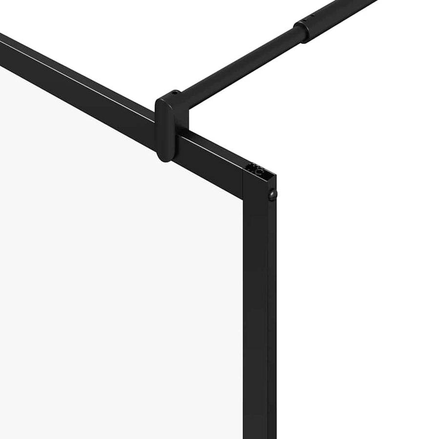 Inloop Douche Wand 80 X 195 X 0.5 Cm Glas En Aluminium 80 x 195 cm Zwart