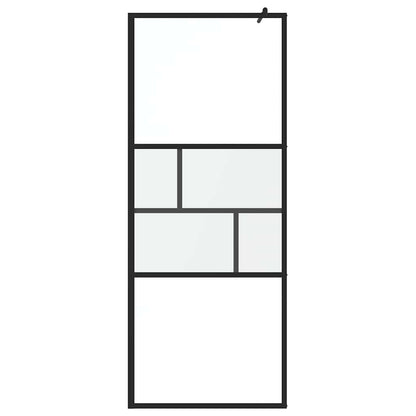 Inloop Douche Wand 80 X 195 X 0.5 Cm Glas En Aluminium 80 x 195 cm Zwart