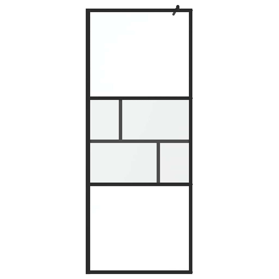 Inloop Douche Wand 80 X 195 X 0.5 Cm Glas En Aluminium 80 x 195 cm Zwart