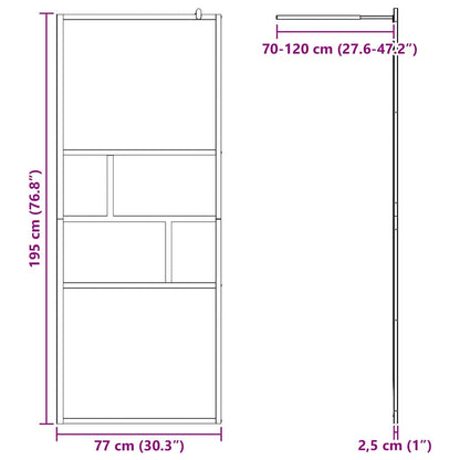 Inloop Douche Wand 80 X 195 X 0.5 Cm Glas En Aluminium 80 x 195 cm Zwart