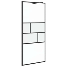 Inloop Douche Wand 80 X 195 X 0.5 Cm Glas En Aluminium 90 x 195 cm Zwart