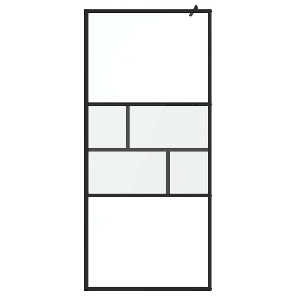 Inloop Douche Wand 80 X 195 X 0.5 Cm Glas En Aluminium 90 x 195 cm Zwart
