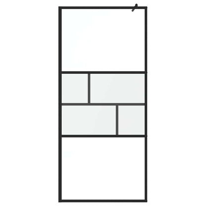 Inloop Douche Wand 80 X 195 X 0.5 Cm Glas En Aluminium 90 x 195 cm Zwart