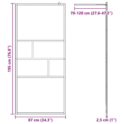 Inloop Douche Wand 80 X 195 X 0.5 Cm Glas En Aluminium 90 x 195 cm Zwart