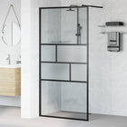 Inloop douchewand 80x195 cm zwart glas aluminium