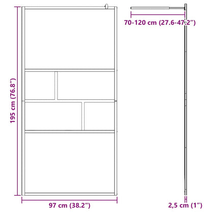 Inloop Douche Wand 80 X 195 X 0.5 Cm Glas En Aluminium 100 x 195 cm Zwart