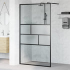 Douchewand 80x195x0.5 cm glas aluminium zwart