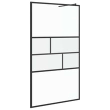 Inloop Douche Wand 80 X 195 X 0.5 Cm Glas En Aluminium 115 x 195 cm Zwart