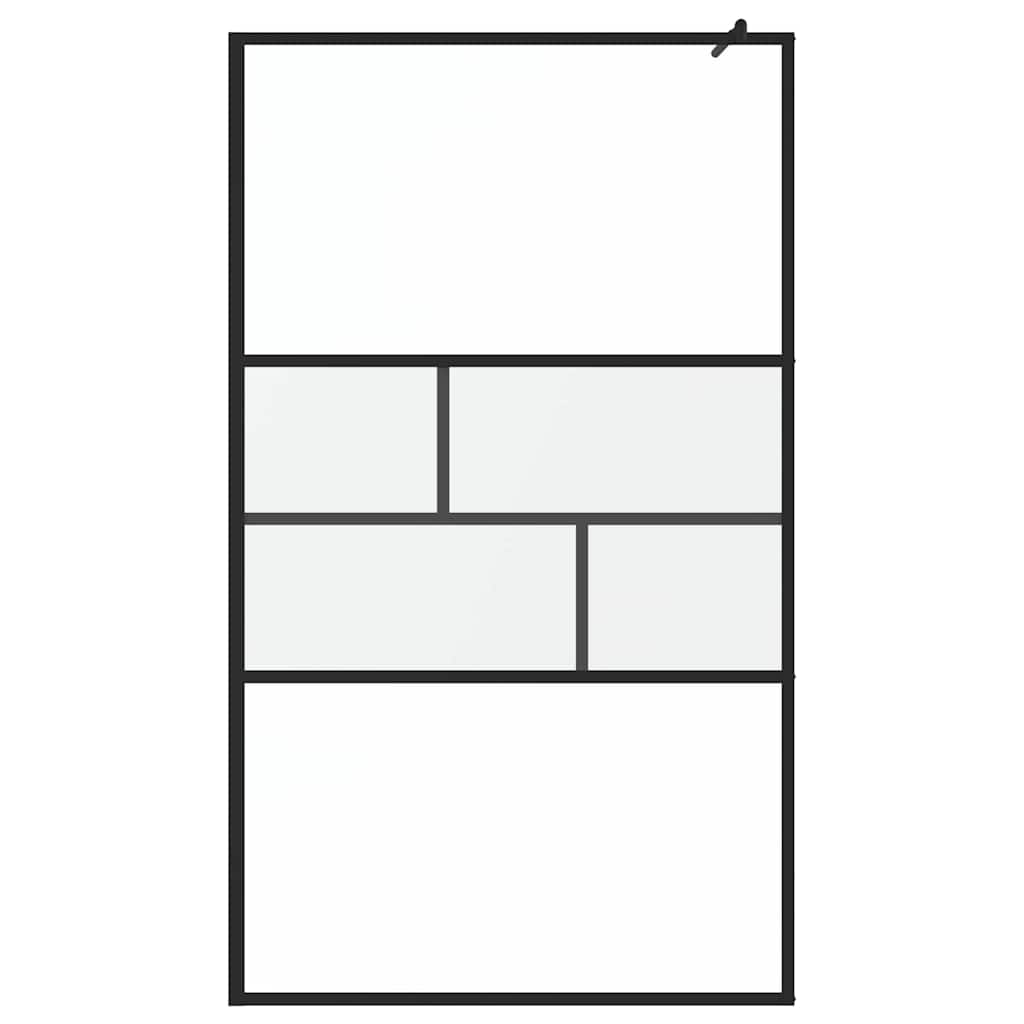 Inloop Douche Wand 80 X 195 X 0.5 Cm Glas En Aluminium 115 x 195 cm Zwart