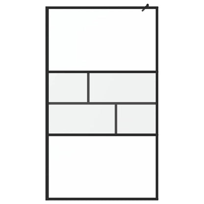 Inloop Douche Wand 80 X 195 X 0.5 Cm Glas En Aluminium 115 x 195 cm Zwart