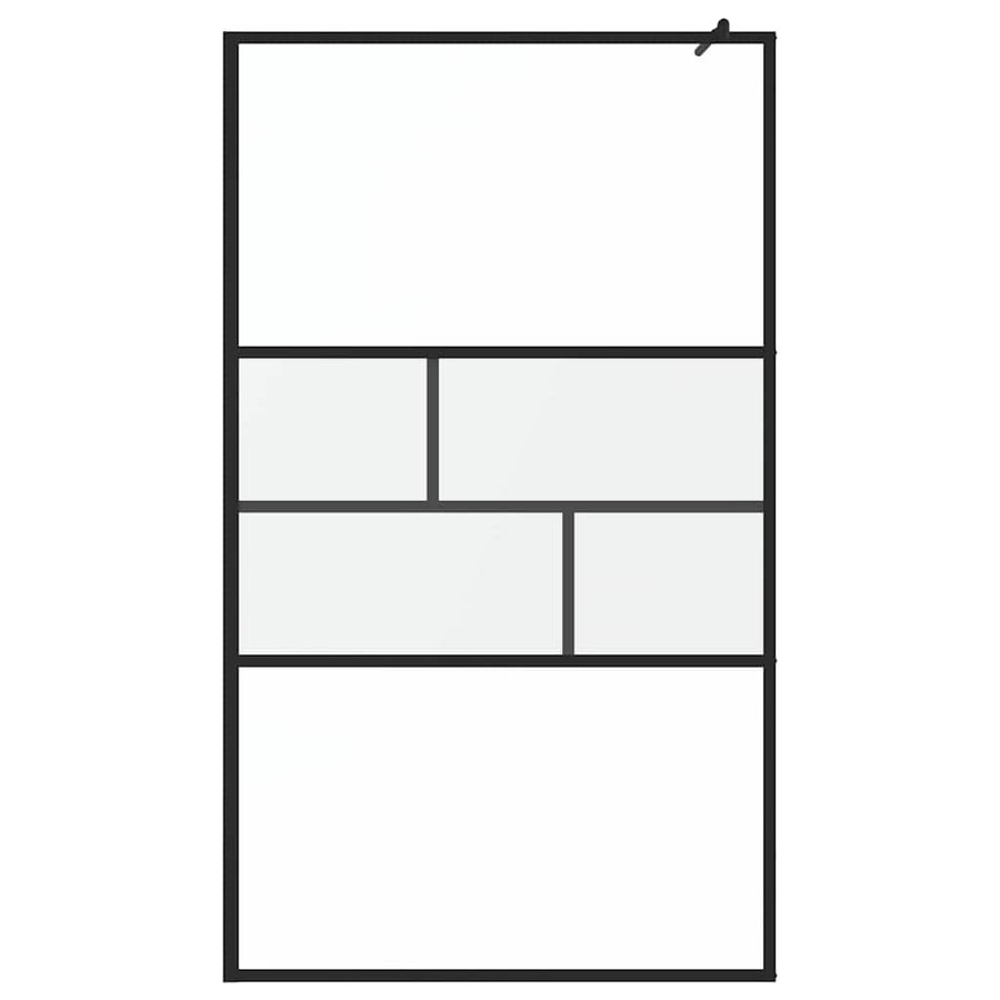 Inloop Douche Wand 80 X 195 X 0.5 Cm Glas En Aluminium 115 x 195 cm Zwart