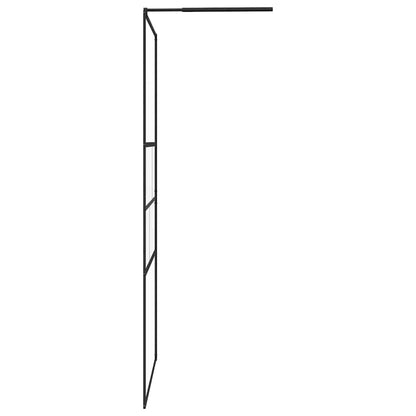 Inloop Douche Wand 80 X 195 X 0.5 Cm Glas En Aluminium 115 x 195 cm Zwart