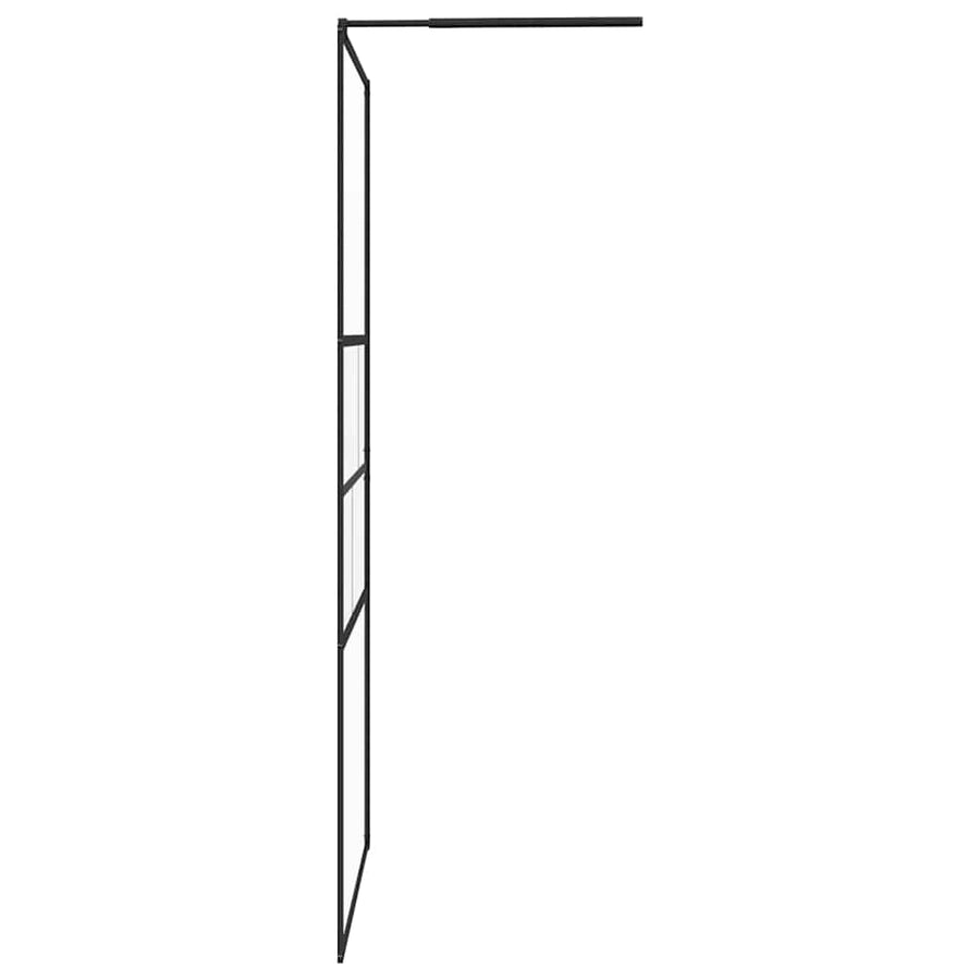 Inloop Douche Wand 80 X 195 X 0.5 Cm Glas En Aluminium 115 x 195 cm Zwart