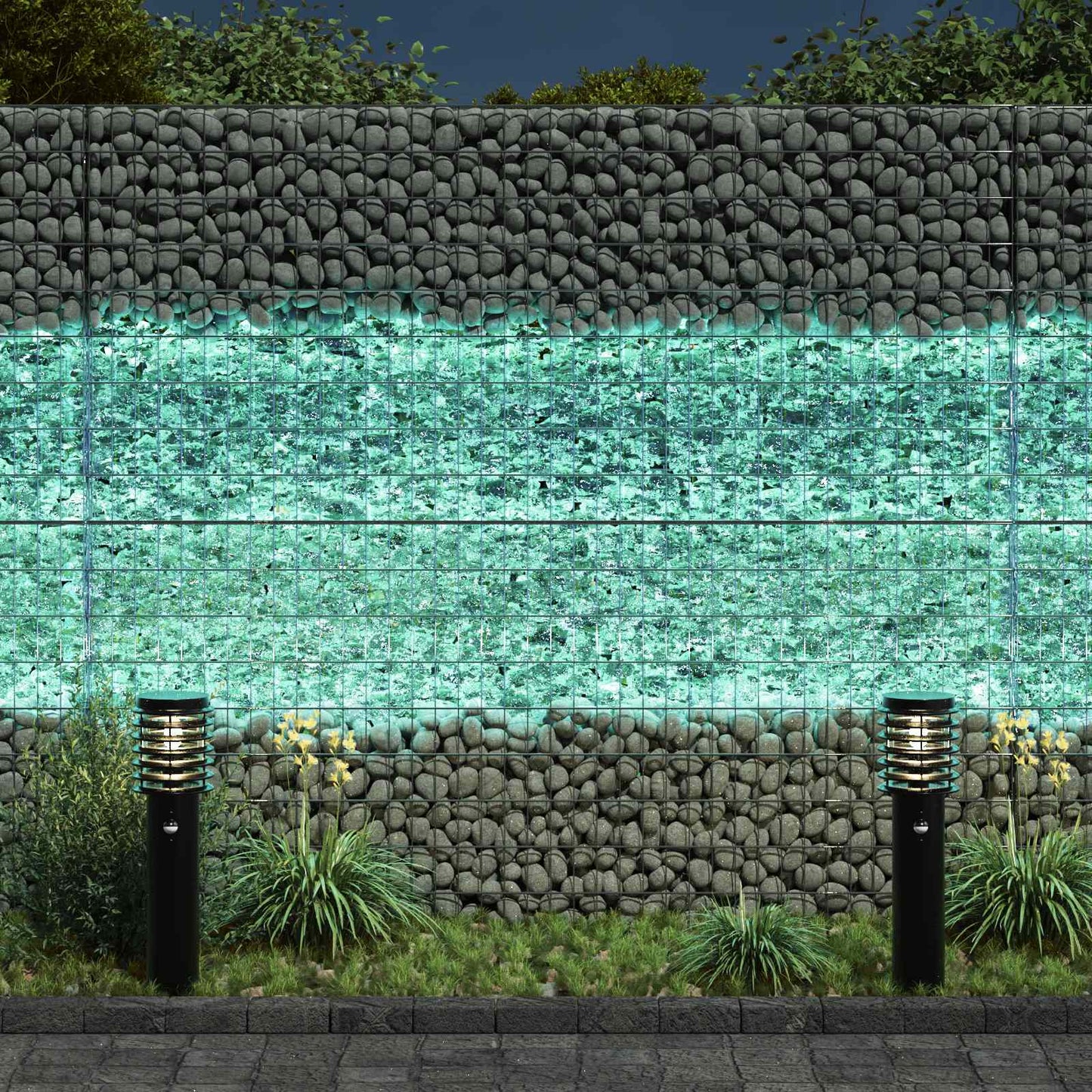 Tuinstenen Turquoise 12 cm Glas